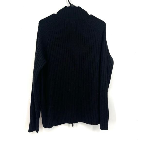 Calvin Klein Men's M Merino Blend Zip Front Two tone Black Gray Cardigan - Picture 2 of 5